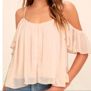 NTW Lulu’s off the shoulder blush top
